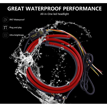 Banda Led spate rosie cu semnalizare, frana si pozitie 103cm [2]