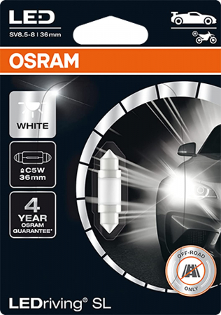 Bec auxiliar LED C5W 36 mm Osram White 6000K blister [3]