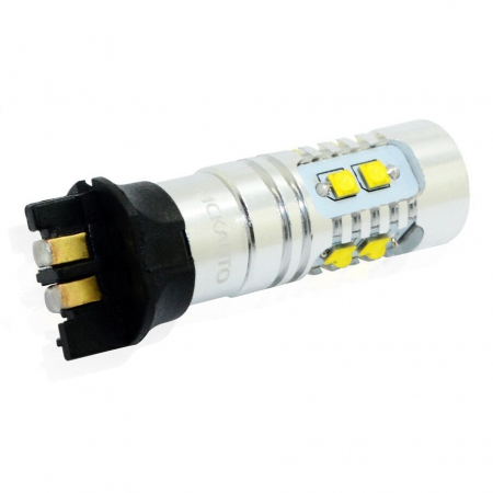 Becuri si sigurante auto - Bec Led ALB PW24W 50W, 12V - 24V cu leduri Cree