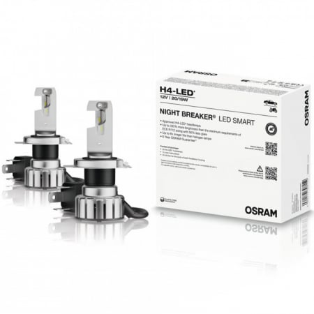 Becuri si sigurante auto - Set Becuri Auto LED – OSRAM NIGHT BREAKER H4-LED SMART – Omologate RAR H4