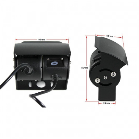 Alarme auto & Senzori de parcare - Camera marsarier dubla, reglabila 12V - 24V pentru Camioane, Autocare, Bus-uri