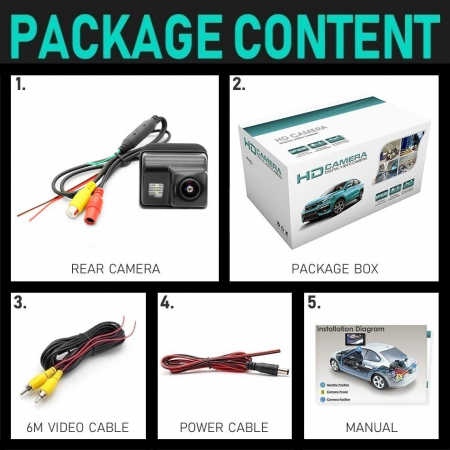 Camera marsarier HD, unghi 170 grade cu StarLight Night Vision pentru Mazda CX-5, CX-7, CX-9, Mazda 3, Mazda 6 - FA927 [4]