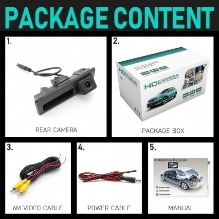 Camera marsarier HD, unghi 170 grade cu StarLight Night Vision pentru RCD330 cu MIB pentru Volkswagen - V903-W [4]