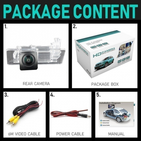 Camera marsarier HD, unghi 170 grade cu StarLight Night Vision VW Passat B6, B7 Variant, Golf 6 Variant, Sharan, Touran, Touareg, Jetta, Polo V - FA8277-W [4]