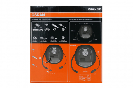 Compresor aer, auto, MinOsram OTI200, 5.5 bar, 12 V, manometru analog, adaptoare incluse [2]