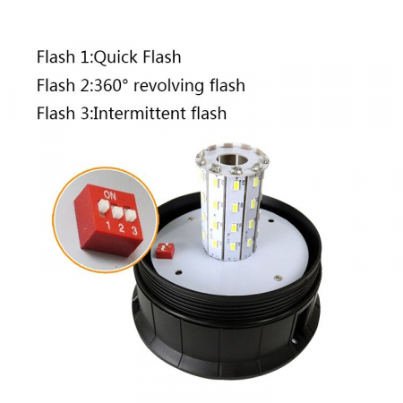 Girofar cu LED cu baza magnetica 12V-24V cu 3 functii WL014(F) [4]