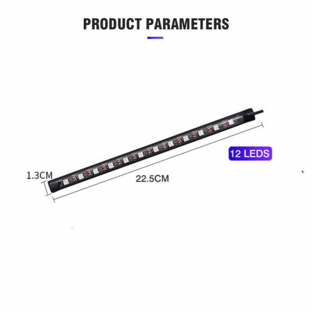 Kit 4 Lumini Ambientale RGB cu Aplicatie Telefon Bluetooth, 12V, 12 LED, 22 cm LAL-12 [4]
