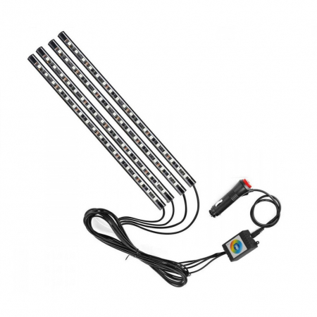 Kit 4 Lumini Ambientale RGB cu Aplicatie Telefon Bluetooth, 12V, 18 LED, 32 cm LAL-18 [5]