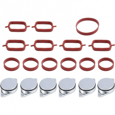 Kit 6 Dopuri 22mm Anulare Clapete Galerie Admisie, Compatibile BMW M47, Portabila, Rosu/Argintiu [4]