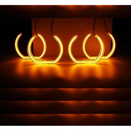 Proiectoare, Lampi & Leduri - Kit Angel Eyes LED DTM Cristal Galben pentru BMW F30, F36 (BMW Seria 3 2011+; Seria 4 2013+)