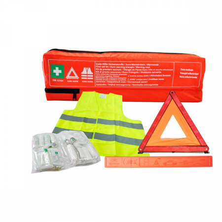 Kit trusa medicala in conformitate cu DIN 13164, vesta reflectorizanta EN ISO 20471:2013 si triunghi reflectorizant Omologat Mega Drive + borseta portocalie CADOU [4]