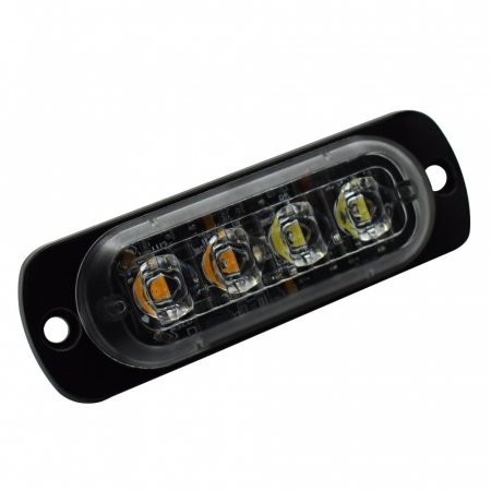 Lampa Stroboscop de urgenta, avertizare lumina alba 12/24v cu 4 Led WL-52025T-4LED-ALB [5]