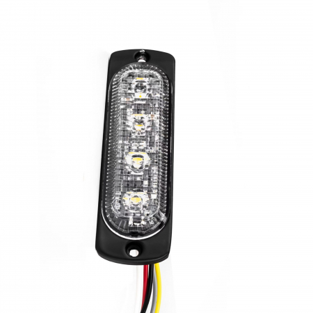 Lampa Stroboscop de urgenta, avertizare lumina alba 12/24v cu 4 Led WL-52025T-4LED-ALB [4]