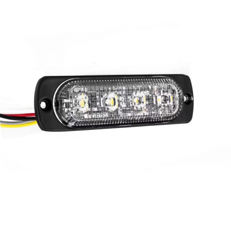 Lampa Stroboscop de urgenta, avertizare lumina alba 12/24v cu 4 Led WL-52025T-4LED-ALB [3]