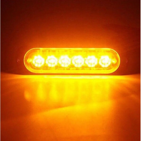 Lampa Stroboscop de urgenta, avertizare lumina portocalie 12/24v cu 6 Led WL-52025T-6LED-Portocaliu [4]