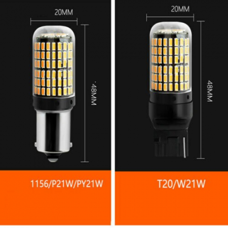 Led auto Canbus Alb T20 7443 W21/5W cu 144 SMD 3014 12V - T20 7443-144SMD-3014 [4]