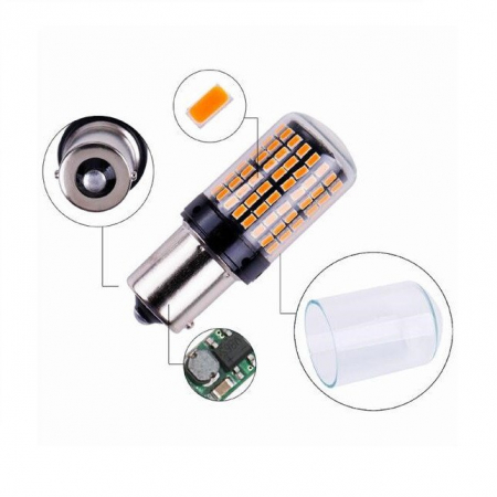 Led auto Canbus ROSU BAW15S PR21W 144 SMD 3014 12V - PR21W-144SMD-3014-RED [3]