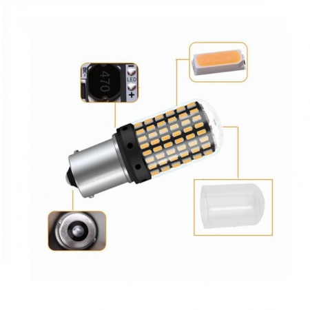 Led auto Canbus ROSU BAW15S PR21W 144 SMD 3014 12V - PR21W-144SMD-3014-RED [4]