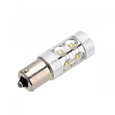 Led auto galben P21W/BA15S 50W, 12V - 24V cu leduri Cree [2]
