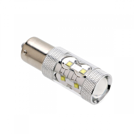 Led auto galben P21W/BA15S 50W, 12V - 24V cu leduri Cree [4]