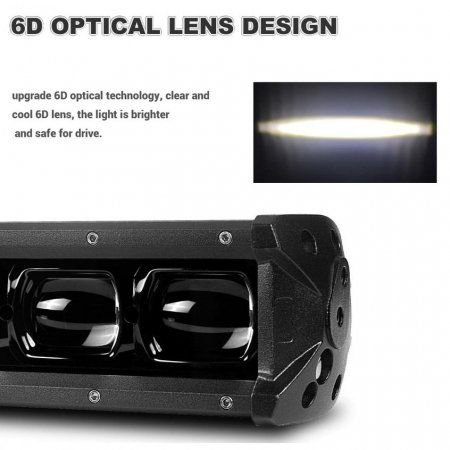 Accesorii si ornamente auto tuning - Led Bar 120W 6D 12V-24V, 12960 Lumeni, 28"/70 cm cu cablaj alimentare cu releu, siguranta si buton on/off