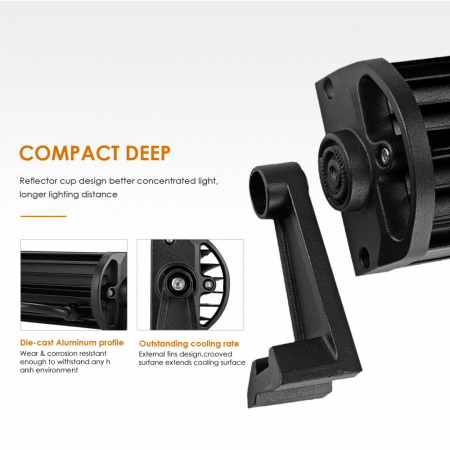 LED Bar Auto 486W, leduri pe 3 randuri, 12V-24V, 34020 Lumeni, 31,5"/80 cm, Combo Beam 12/60 Grade + cablaj alimentare cu releu, siguranta si buton ON/OFF [1]