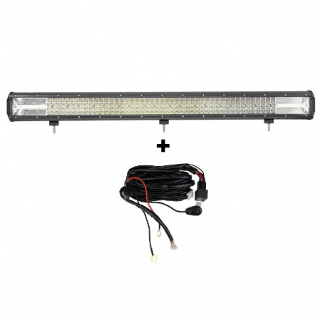 LED Bar Auto 594W, leduri pe 3 randuri, 12V-24V, 41580 Lumeni, 40,5"/103,5 cm, Combo Beam 12/60 Grade + cablaj alimentare cu releu, siguranta si buton ON/OFF [4]