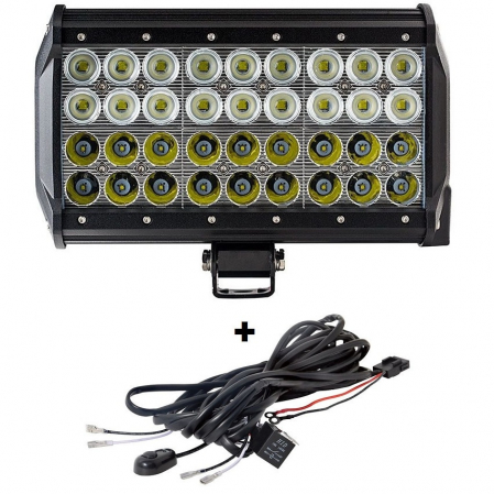 LED Bar Auto cu 2 faze (faza scurta/faza lunga) 108W/12V-24V, 9180 Lumeni, lungime 23,5 cm, Leduri CREE + Cablaj cu Releu si Buton On/Off [5]