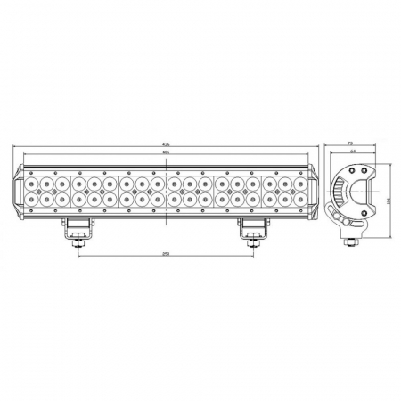 LED Bar Auto Offroad 4D 108W/12V-24V, 9180 Lumeni, 17"/44 cm, Combo Beam 12/60 Grade [1]