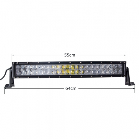 Proiectoare, Lampi & Leduri - LED Bar auto offroad 4D 120W/12V-24V, 8800 lumeni, 21,5"/55 cm, combo beam 12/60° + Cablaj cu Buton si Releu