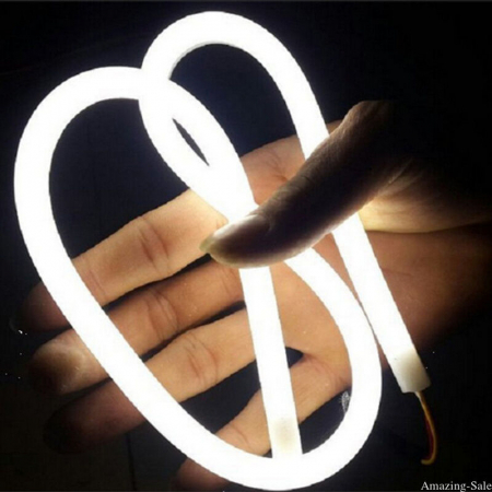 Set 2 x Lumini de zi cu semnalizare tip Tub Neon Flexibil 45 cm [4]