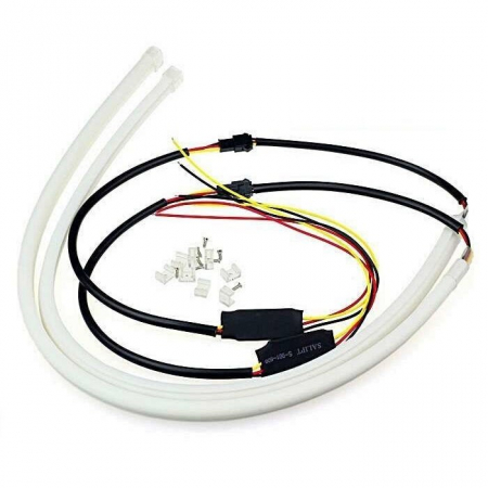 Lumini de zi cu semnalizare tip Tub Neon Flexibil 60 cm Alb+Galben [4]