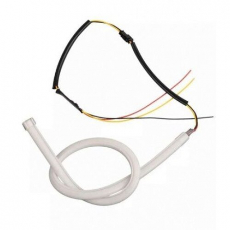 Lumini de zi cu semnalizare tip Tub Neon Flexibil 60 cm Alb+Galben [3]