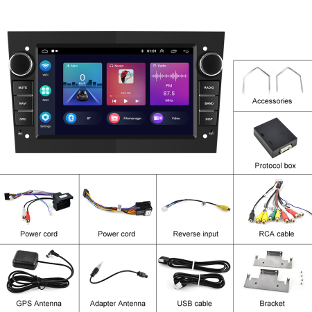 Navigatie Opel Astra, Ecran de 7 Inch, H Vectra Corsa Zafira Antara Meriva Vivara, Carplay, Wireless Android Auto, 2GB RAM si 32GB ROM [3]