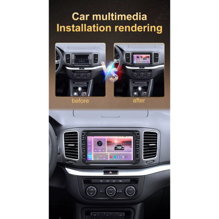 Navigatie Smart Pro 8'' Android 12 – CarPlay & Android Auto Wireless Compatibil cu VW (Passat, Golf, Tiguan, Polo), Skoda (Octavia 2, Superb, Fabia) si Seat (Leon, Ibiza), 4GB RAM, 64GB Memorie [2]