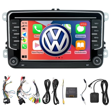 Navigatii GPS - Navigatie VW Golf Polo Passat b7 b6 SEAT leon Skoda, Ecran 9 inch, Android 13, Carplay, 2GB RAM + 32 GB ROM, Aplicatii, Waze, Wi Fi, Usb, Bluetooth