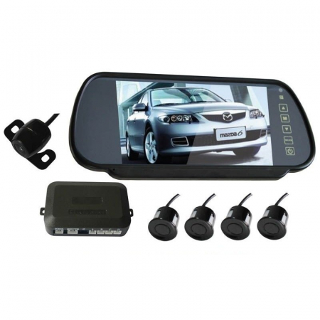 Senzori parcare auto cu camera video si display lcd de 7" in oglinda S608 [3]
