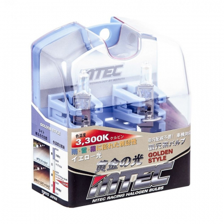 Becuri si sigurante auto - Set 2 becuri far H1 12V, 55W MTEC golden style