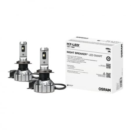 Becuri si sigurante auto - Set 2 H7 Osram Night Breaker Smart LED Street Legal +330% - Omologate RAR H7