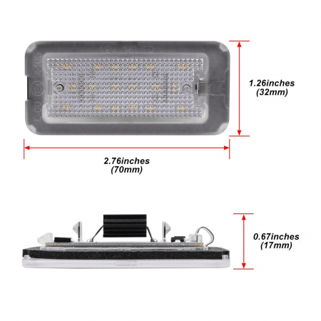 Set 2 Lampi numar LED Fiat 500, 500C 2009-2015 model Europa - V-034401, BTLL-194 [2]
