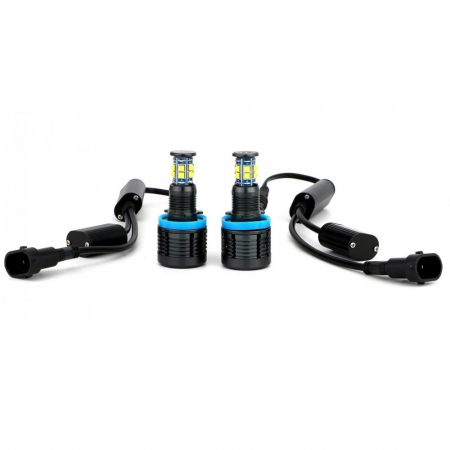 Becuri si sigurante auto - Set 2 Led Marker BMW H8 96W Can Bus cu Leduri Cree compatibil cu BMW E90 facelift, E60 Facelift, X5 E70, X6 E71, E82, E88 facelift
