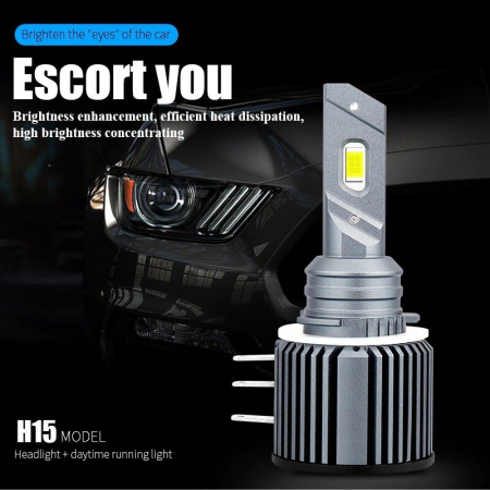 Set 2 leduri H15 60W pentru far auto 12.000 Lumeni, 12V-24V - H15-CSP-V2 [4]