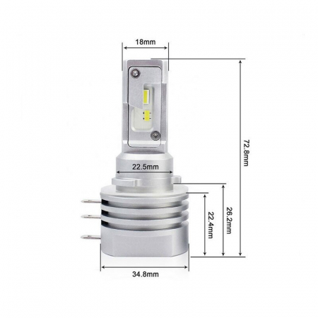 Set 2 leduri H15 ALL IN ONE 20W, 12V, 3200 Lumeni pentru far auto Ford Ranger, VW, Audi, Skida, Mazda, Fiat - V9-H15 [3]