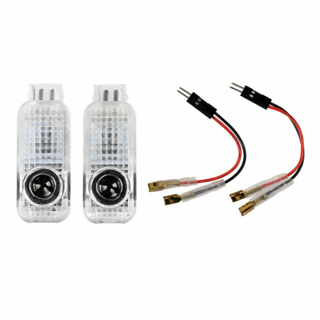 Proiectoare, Lampi & Leduri - Set 2 Logo Portiere S-LINE Audi A1, A4, A5, A6, A8, TT, R8, Q5, Q7 - 001004