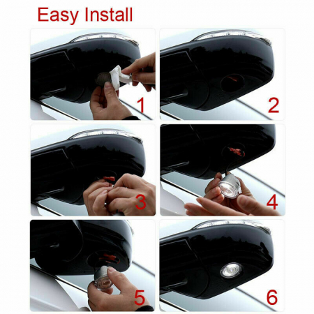 Proiectoare, Lampi & Leduri - Set 2 Logo Shadow Lights Courtesy pentru Oglinzi dedicate Ford Focus, C-Max, Ranger, Fusion, F-150, Edge - BTML-1005-1