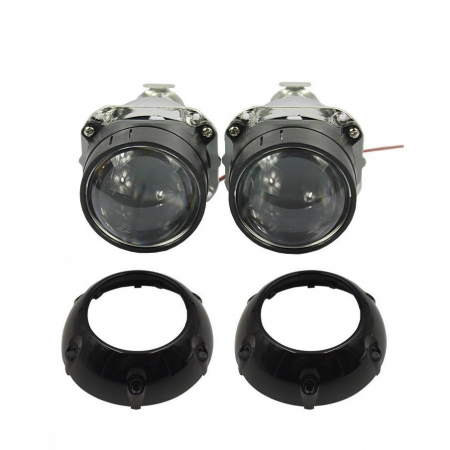 Set 2 lupe Bifazice Bixenon Biled Mini H1 2.5", lungime 11.5cm, universale cu ornamente Z106 negre incluse [5]