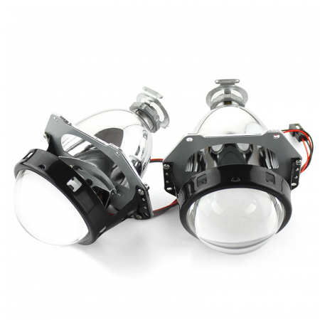 Set 2 lupe Bifazice Bixenon Biled Mini H1 3 inch, lungime 12cm, universale cu ornamente cromate Z106 incluse [4]