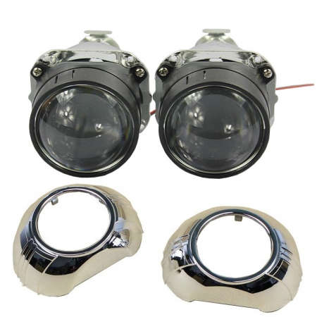 Set 2 lupe Bifazice/Bixenon Mini H1 2.5" pentru Audi A4 B8 fara facelift si fara lupe din fabrica, cu ornamente Z109 incluse [3]