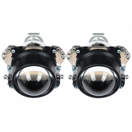 Becuri si sigurante auto - Set 2 lupe Bifazice/Bixenon Mini H1 2.5" Scurte pentru VW Bora cu ornamente Z114 incluse