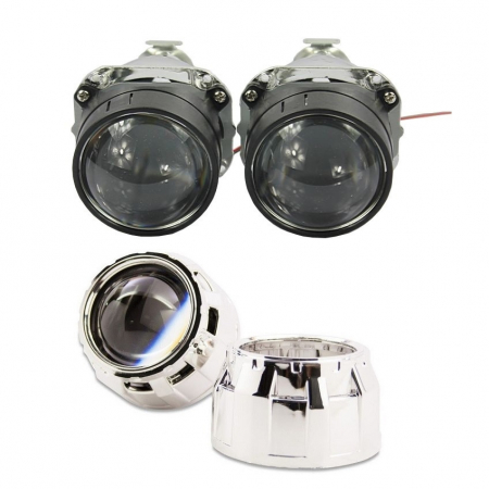 Set 2 lupe Bifazice/Bixenon Mini H1 2.5", lungime 11.5cm, Pentru Land Rover Freelander cu ornamente Z260 incluse [4]